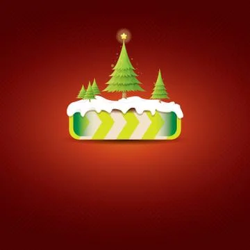 Christmas vector green button with christmas tree 库存插图