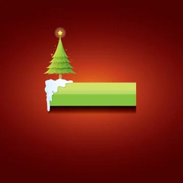 Christmas vector green button with christmas tree 库存插图