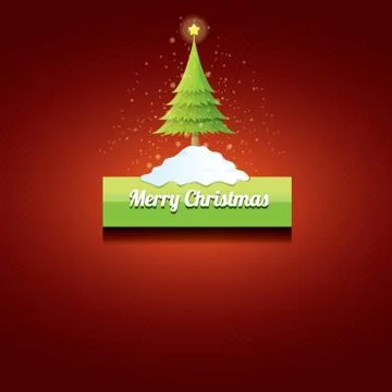 Christmas vector green button with christmas tree Stockillustratie