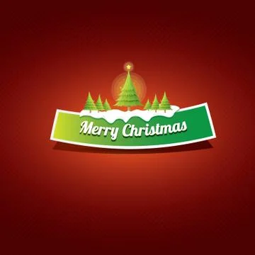 Christmas vector green button with christmas tree Stockillustratie