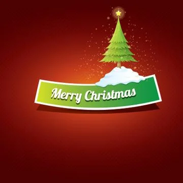 Christmas vector green button with christmas tree Stockillustratie