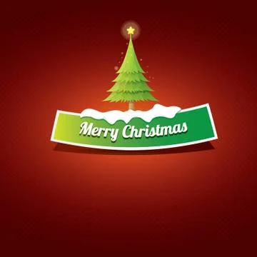 Christmas vector green button with christmas tree 库存插图