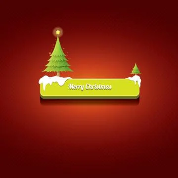 Christmas vector green button with christmas tree 库存插图