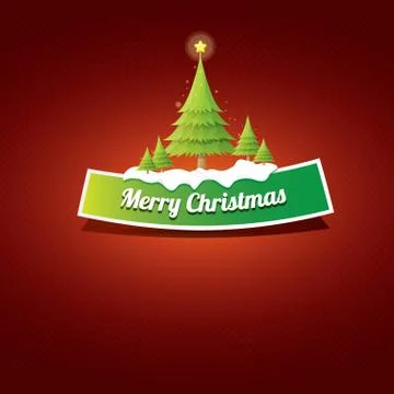 Christmas vector green button with christmas tree 库存插图