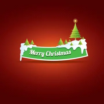 Christmas vector green button with christmas tree Illustrazione stock