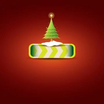 Christmas vector green button with christmas tree Illustrazione stock