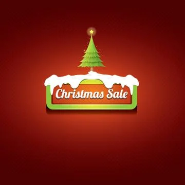 Christmas vector green button with christmas tree 库存插图