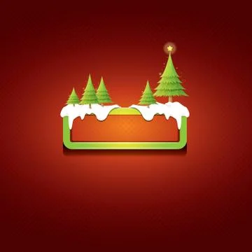 Christmas vector green button with christmas tree 库存插图