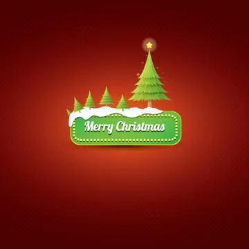 Christmas vector green button with christmas tree 库存插图