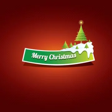 Christmas vector green button with christmas tree Stockillustratie