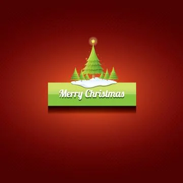 Christmas vector green button with christmas tree Stockillustratie