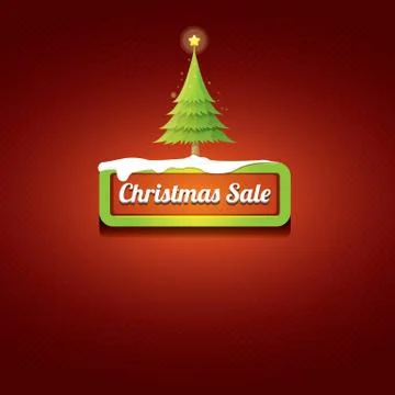Christmas vector green button with christmas tree Stockillustratie