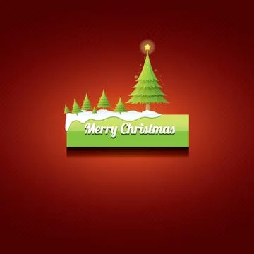 Christmas vector green button with christmas tree 库存插图