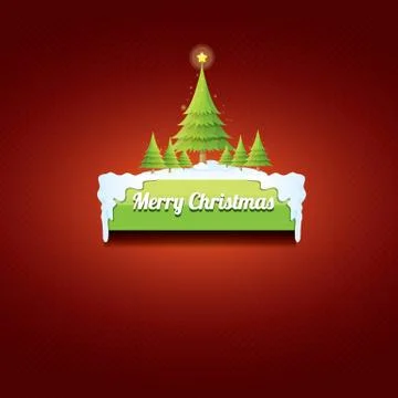 Christmas vector green button with christmas tree Illustrazione stock