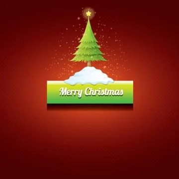 Christmas vector green button with christmas tree 库存插图