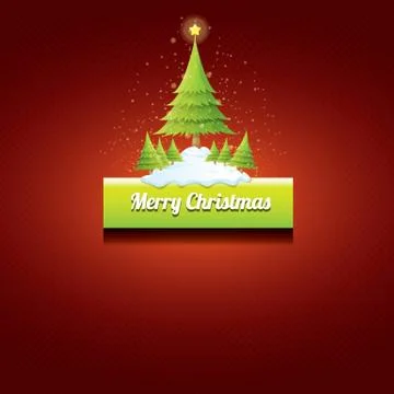 Christmas vector green button with christmas tree Stockillustratie