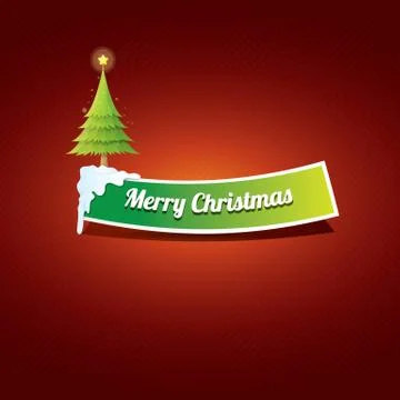 Christmas vector green button with christmas tree 库存插图