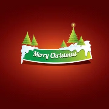 Christmas vector green button with christmas tree Stockillustratie