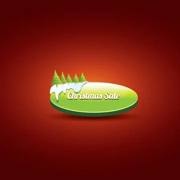 Christmas vector green button with christmas tree Stockillustratie