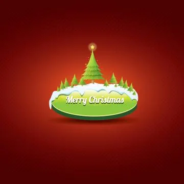 Christmas vector green button with christmas tree イラスト素材