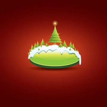 Christmas vector green button with christmas tree Stockillustratie