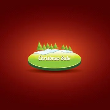 Christmas vector green button with christmas tree 库存插图