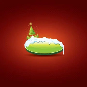 Christmas vector green button with christmas tree Illustrazione stock
