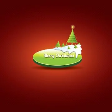 Christmas vector green button with christmas tree Stockillustratie
