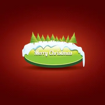 Christmas vector green button with christmas tree Stockillustratie