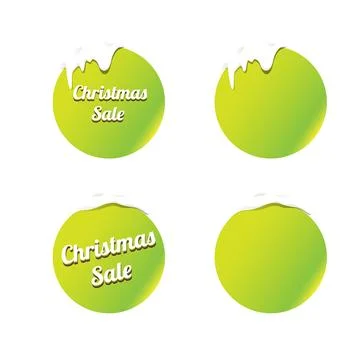 Christmas vector green glossy buttons set isolated on white background. Web Stock Illustration