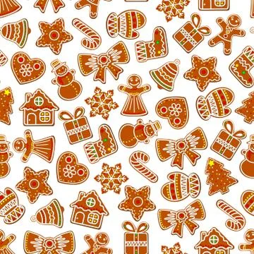 Christmas vector holiday seamless cookie pattern イラスト素材