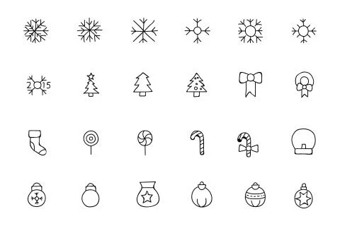 Christmas Vector Icons Stock Illustration