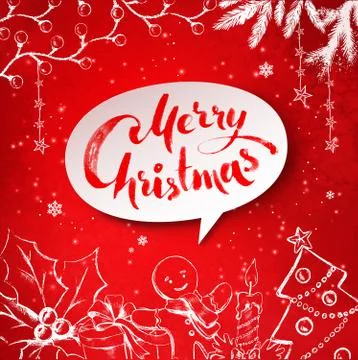 Christmas vector illustration of festive objects Stock Illustration