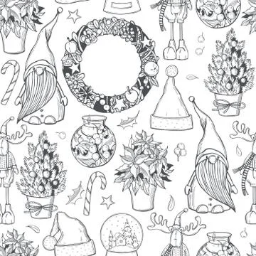 Christmas vector pattern. Stock Illustration
