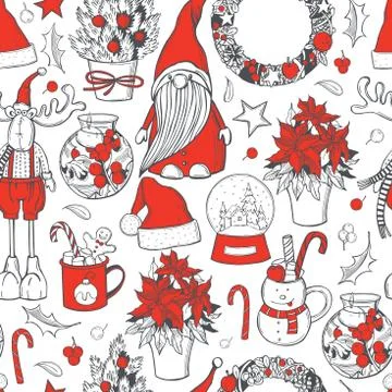 Christmas vector pattern. Stock Illustration