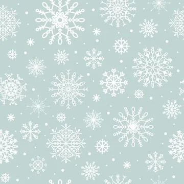 Christmas vector pattern with snowflakes, winter, snow 库存插图