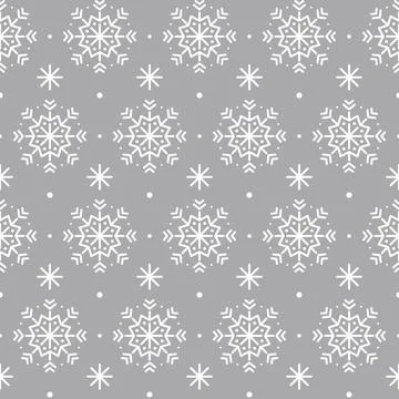 Christmas vector pattern with snowflakes, winter, snow 库存插图