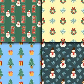 Christmas vector seamless pattern background for greeting card winter new year Stock Illustration