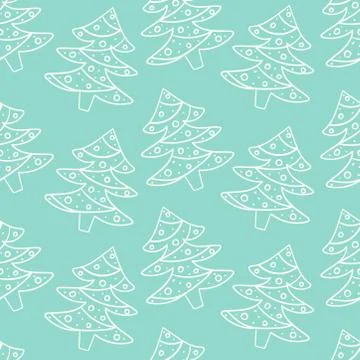 Christmas vector seamless pattern. Endless texture. Lineart. New Year. Stockillustratie