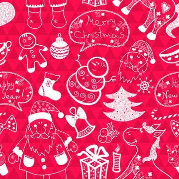 Christmas vector seamless pattern Stock Illustration