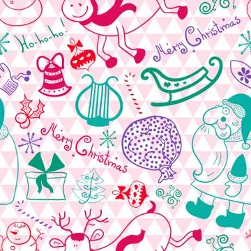 Christmas vector seamless pattern Stock Illustration