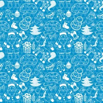 Christmas vector seamless pattern Stock Illustration