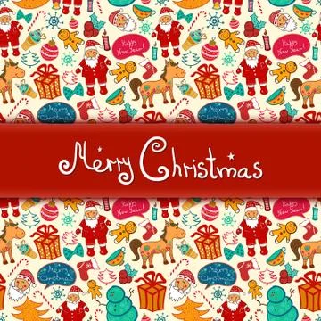 Christmas vector seamless pattern Stock Illustration