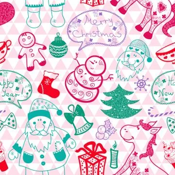 Christmas vector seamless pattern Stock Illustration
