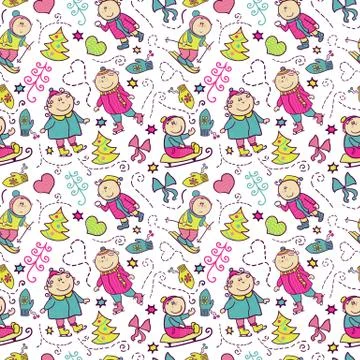 Christmas vector seamless pattern Stock Illustration