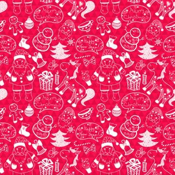 Christmas vector seamless pattern Stock Illustration