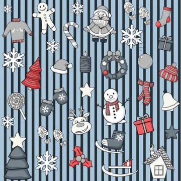 Christmas vector seamless pattern Stock Illustration