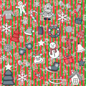 Christmas vector seamless pattern Stock Illustration