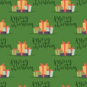 Christmas vector seamless pattern New Year hand drawn card design style holiday Stock Illustration