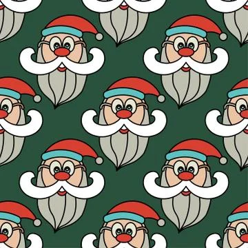 Christmas vector seamless pattern with Santa Claus Stock Illustration